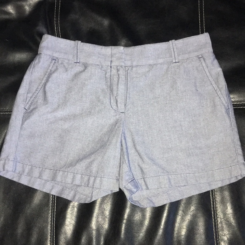 EUC J Crew Blue Chambray Shorts Size 4